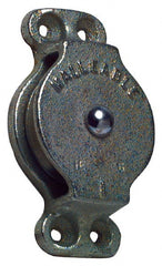 Value Collection - Single Closed Side Mount Guidance Pulley - Sheave, 3 Inch Outside Diameter, Wire Rope, 3/8 Inch Diameter, 0.235 Inch to 0.246 Inch Mounting Hole Diameter Iron, Galvanized Finish - Exact Tooling