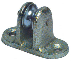 Value Collection - Single Upright Mount Guidance Pulley - Sheave, 11/16 Inch Outside Diameter, Fibrous Rope, 1/4 Inch Diameter, 0.144 Inch to 0.155 Inch Mounting Hole Diameter Malleable Iron, Galvanized Finish - Exact Tooling