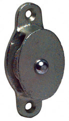 Value Collection - Single Side Side Mount Guidance Pulley - Sheave, 1-3/8 Inch Outside Diameter, Fibrous Rope, 5/16 Inch Diameter, 0.183 Inch to 0.194 Inch Mounting Hole Diameter Malleable Iron, Galvanized Finish - Exact Tooling