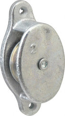 Value Collection - Single Side Side Mount Guidance Pulley - Sheave, 1-1/2 Inch Outside Diameter, Fibrous Rope, 3/8 Inch Diameter, 0.183 Inch to 0.194 Inch Mounting Hole Diameter Malleable Iron, Galvanized Finish - Exact Tooling