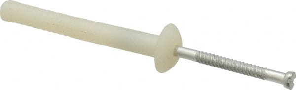 Value Collection - 1/4" Diam, 1/4" Drill, 2" OAL, 3-1/2" Min Embedment Hammer Drive Concrete Anchor - Nylon, Zinc-Plated Finish, Mushroom Head - Exact Tooling