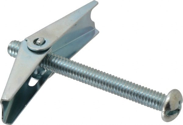 Value Collection - 5/16" Screw, 5/16" Diam, 3" Long, Toggle Bolt Drywall & Hollow Wall Anchor - 5/16" Drill, Zinc Plated, Steel, Use in Concrete, & Masonry, Hollow Tile, Plaster & Wallboard - Exact Tooling