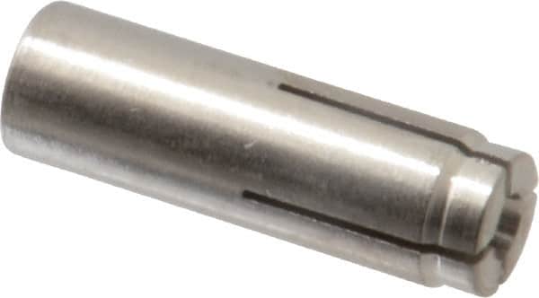 Value Collection - 3/8" Diam, 3/8" Drill, 1-9/16" OAL, 2" Min Embedment Drop-In Concrete Anchor - 303 Stainless Steel, Zinc-Plated Finish, 5/8" Thread Length - Exact Tooling