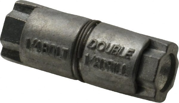 Value Collection - 1/4" Diam, 1/2" Drill, 1" OAL, Double Expansion Concrete Anchor - Zinc - Exact Tooling