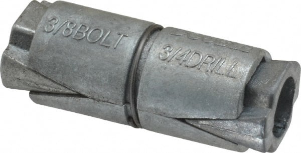 Value Collection - 3/8" Diam, 3/4" Drill, 1-1/2" OAL, Double Expansion Concrete Anchor - Zinc - Exact Tooling