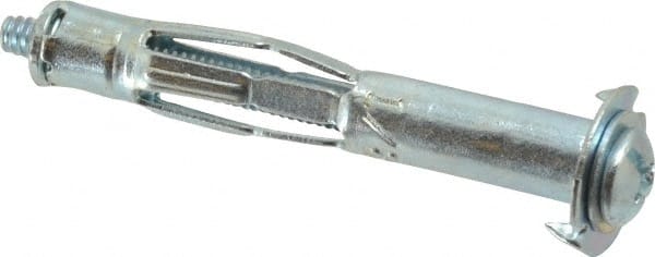 Value Collection - #6 to 32 Screw, 1/8" Diam, 1-5/8" Long, 5/8 to 3-1/2" Thick, Sleeve Drywall & Hollow Wall Anchor - 1/8" Drill, Zinc Plated, Steel, Use in Drywall - Exact Tooling