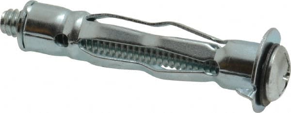Value Collection - 1/4 - 20" Screw, 1/4" Diam, 2-1/16" Long, 3/8 to 5/8" Thick, Sleeve Drywall & Hollow Wall Anchor - 1/4" Drill, Zinc Plated, Steel, Use in Drywall - Exact Tooling
