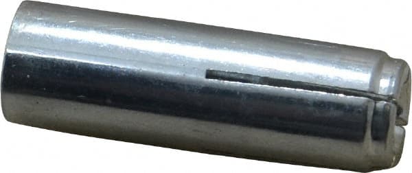 Value Collection - 3/8" Diam, 3/8" Drill, 1-9/16" OAL, Drop-In Concrete Anchor - Grade 5 Steel, Zinc-Plated Finish, 5/8" Thread Length - Exact Tooling
