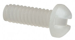 Made in USA - #2-56 UNC, 1/4" Length Under Head Slotted Drive Machine Screw - Round Head, Grade 6/6 Nylon, Uncoated, Without Washer - Exact Tooling