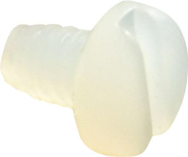 Made in USA - #2-56 UNC, 1/8" Length Under Head Slotted Drive Machine Screw - Pan Head, Grade 6/6 Nylon, Uncoated, Without Washer - Exact Tooling