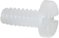 Made in USA - #6-32 UNC, 5/16" Length Under Head Slotted Drive Machine Screw - Pan Head, Grade 6/6 Nylon, Uncoated, Without Washer - Exact Tooling
