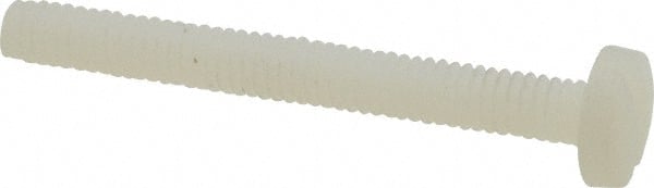Made in USA - #8-32 UNC, 1-1/2" Length Under Head Slotted Drive Machine Screw - Binding Head, Grade 6/6 Nylon, Uncoated, Without Washer - Exact Tooling