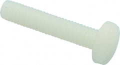 Made in USA - #10-32 UNF, 1" Length Under Head Slotted Drive Machine Screw - Binding Head, Grade 6/6 Nylon, Uncoated, Without Washer - Exact Tooling