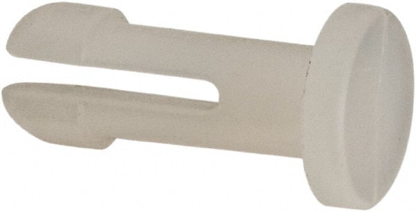 Made in USA - 0.115" Hole Diam, 0.395" OAL, Split Shank, Nylon Panel Rivet - 1/4" Material Thickness, 13/64" Head Diam - Exact Tooling