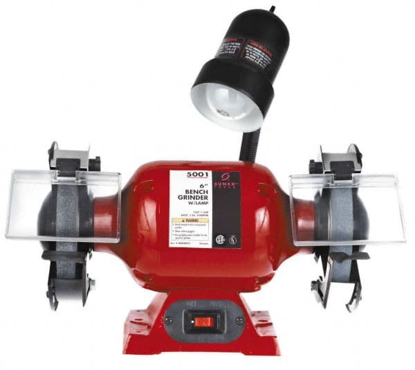 Sunex Tools - 6" Wheel Diam, 1/2 hp Grinder - 1/2" Arbor Hole Diam, 3,450 Max RPM, 115 Volts - Exact Tooling