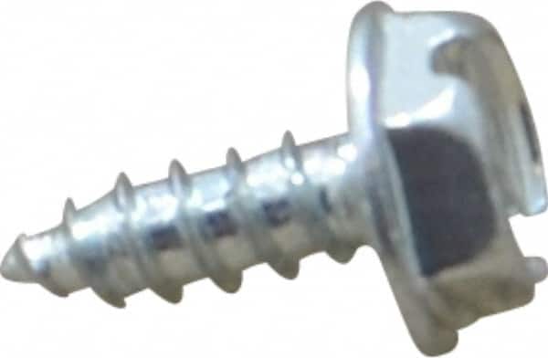 Value Collection - #6 Hex Washer Head Sheet Metal Screw - Steel, 3/8" Length Under Head, Grade 2 - Exact Tooling