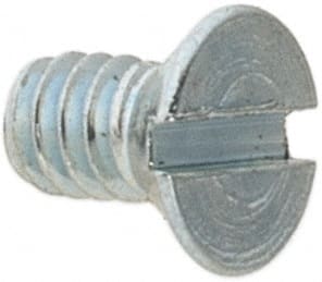 Value Collection - #3-48 UNC, 3/16" OAL Slotted Drive Machine Screw - Flat Head, Grade 2 Steel, Zinc-Plated Finish, Without Washer - Exact Tooling
