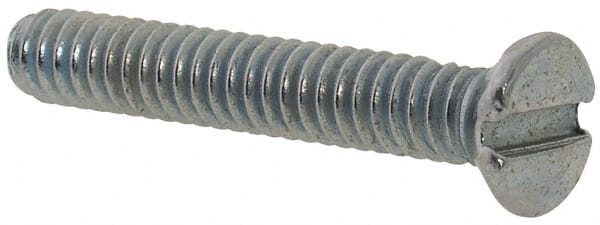 Value Collection - #3-48 UNC, 5/8" OAL Slotted Drive Machine Screw - Flat Head, Grade 2 Steel, Zinc-Plated Finish, Without Washer - Exact Tooling