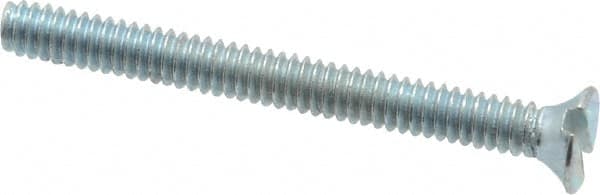 Value Collection - #3-48 UNC, 1" OAL Slotted Drive Machine Screw - Flat Head, Grade 2 Steel, Zinc-Plated Finish, Without Washer - Exact Tooling