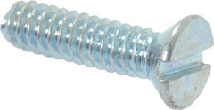 Value Collection - #4-40 UNC, 7/16" OAL Slotted Drive Machine Screw - Flat Head, Grade 2 Steel, Zinc-Plated Finish, Without Washer - Exact Tooling