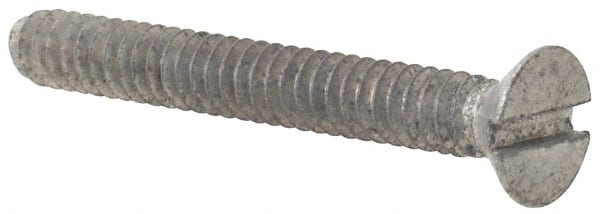 Value Collection - #4-40 UNC, 7/8" OAL Slotted Drive Machine Screw - Flat Head, Grade 2 Steel, Zinc-Plated Finish, Without Washer - Exact Tooling