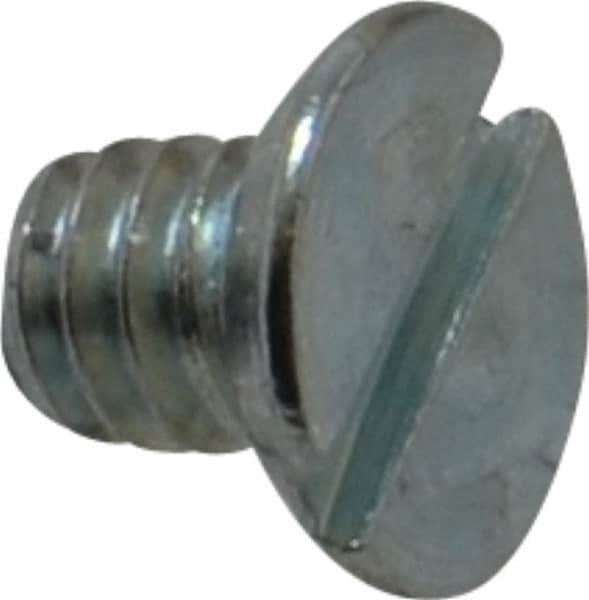 Value Collection - #5-40 UNC, 3/16" OAL Slotted Drive Machine Screw - Flat Undercut Head, Grade J82 Steel, Zinc-Plated Finish, Without Washer - Exact Tooling