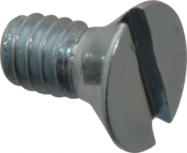 Value Collection - #5-40 UNC, 1/4" OAL Slotted Drive Machine Screw - Flat Head, Grade 2 Steel, Zinc-Plated Finish, Without Washer - Exact Tooling
