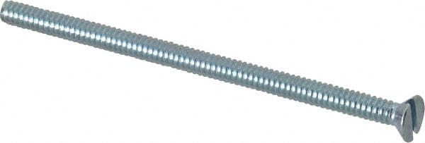Value Collection - #6-32 UNC, 2-1/2" OAL Slotted Drive Machine Screw - Flat Head, Grade 2 Steel, Zinc-Plated Finish, Without Washer - Exact Tooling