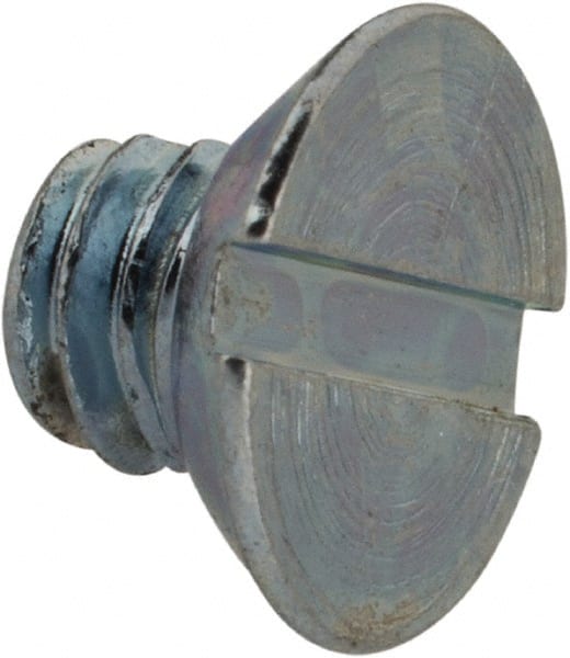 Value Collection - #8-32 UNC, 3/16" OAL Slotted Drive Machine Screw - Flat Head, Grade 2 Steel, Zinc-Plated Finish, Without Washer - Exact Tooling