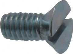 Value Collection - #10-24 UNC, 3/8" OAL Slotted Drive Machine Screw - Flat Head, Grade 2 Steel, Zinc-Plated Finish, Without Washer - Exact Tooling
