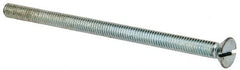 Value Collection - 5/16-18 UNC, 5-1/2" OAL Slotted Drive Machine Screw - Flat Head, Grade J82 Steel, Zinc-Plated Finish, Without Washer - Exact Tooling