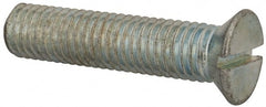 Value Collection - 1/2-13 UNC, 2-1/4" OAL Slotted Drive Machine Screw - Flat Head, Grade J82 Steel, Zinc-Plated Finish, Without Washer - Exact Tooling