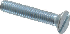 Value Collection - M3x0.50, 16mm OAL Slotted Drive Machine Screw - Flat Head, Grade 4.8 Steel, Zinc-Plated Finish, Without Washer - Exact Tooling