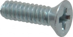 Value Collection - #4-40 UNC, 3/8" OAL Phillips Drive Machine Screw - Flat Head, Grade 2 Steel, Zinc-Plated Finish, Without Washer - Exact Tooling