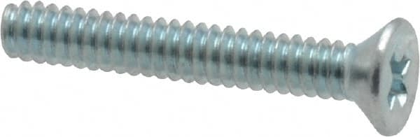 Value Collection - #4-40 UNC, 3/4" OAL Phillips Drive Machine Screw - Flat Head, Grade 2 Steel, Zinc-Plated Finish, Without Washer - Exact Tooling