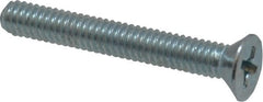 Value Collection - #8-32 UNC, 1-1/4" OAL Phillips Drive Machine Screw - Flat Head, Grade 2 Steel, Zinc-Plated Finish, Without Washer - Exact Tooling