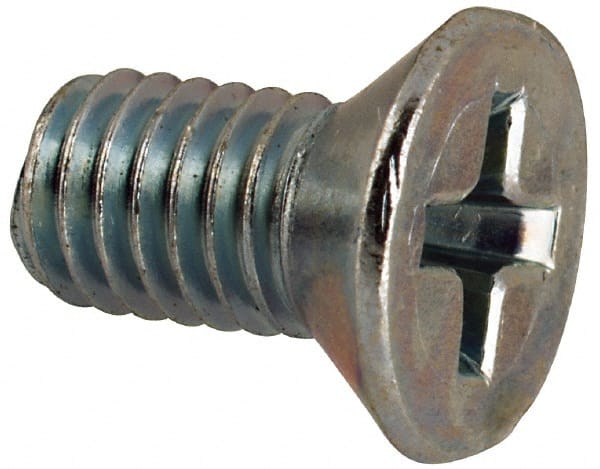 Value Collection - #10-32 UNF, 3/8" OAL Phillips Drive Machine Screw - Flat Head, Grade 2 Steel, Zinc-Plated Finish, Without Washer - Exact Tooling