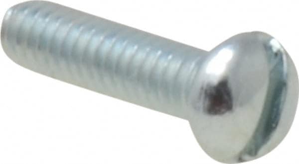 Value Collection - #5-40 UNC, 1/2" Length Under Head Slotted Drive Machine Screw - Round Head, Grade J82 Steel, Zinc-Plated Finish, Without Washer - Exact Tooling