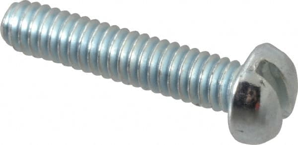 Value Collection - #5-40 UNC, 5/8" Length Under Head Slotted Drive Machine Screw - Round Head, Grade J82 Steel, Zinc-Plated Finish, Without Washer - Exact Tooling