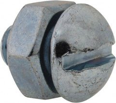 Value Collection - 1/4-20 UNC, 3/8" Length Under Head Slotted Drive Machine Screw - Round Head, Grade 2 Steel, Zinc-Plated Finish, Without Washer - Exact Tooling