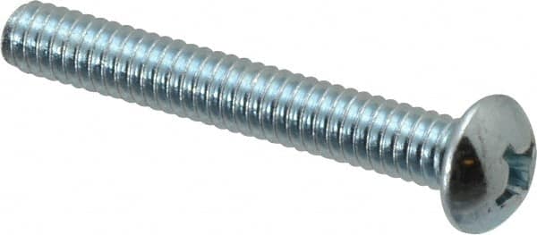 Value Collection - 1/4-20 UNC, 1-3/4" Length Under Head Phillips Drive Machine Screw - Round Head, Grade 2 Steel, Zinc-Plated Finish, Without Washer - Exact Tooling