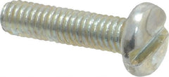 Value Collection - M4x0.70, 16mm Length Under Head Slotted Drive Machine Screw - Pan Head, Grade 4.8 Steel, Zinc-Plated Finish, Without Washer - Exact Tooling