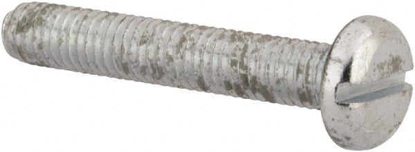 Value Collection - M5x0.80, 30mm Length Under Head Slotted Drive Machine Screw - Pan Head, Grade 4.8 Steel, Zinc-Plated Finish, Without Washer - Exact Tooling