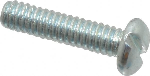 Value Collection - #2-56 UNC, 3/8" Length Under Head Slotted Drive Machine Screw - Pan Head, Grade J82 Steel, Zinc-Plated Finish, Without Washer - Exact Tooling