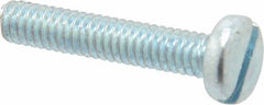 Value Collection - #8-32 UNC, 7/8" Length Under Head Slotted Drive Machine Screw - Pan Head, Grade J82 Steel, Zinc-Plated Finish, Without Washer - Exact Tooling