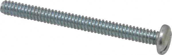 Value Collection - #10-24 UNC, 2" Length Under Head Slotted Drive Machine Screw - Pan Head, Grade J82 Steel, Zinc-Plated Finish, Without Washer - Exact Tooling