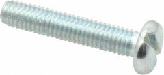 Value Collection - #10-32 UNF, 1" Length Under Head Slotted Drive Machine Screw - Pan Head, Grade J82 Steel, Zinc-Plated Finish, Without Washer - Exact Tooling