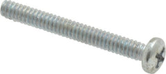 Value Collection - #6-32 UNC, 1-1/4" Length Under Head Phillips Drive Machine Screw - Pan Head, Grade 2 Steel, Zinc-Plated Finish, Without Washer - Exact Tooling