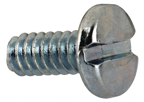 Value Collection - #4-40 UNC, 1/4" Length Under Head Slotted Drive Machine Screw - Binding Head, Grade J82 Steel, Zinc-Plated Finish, Without Washer - Exact Tooling