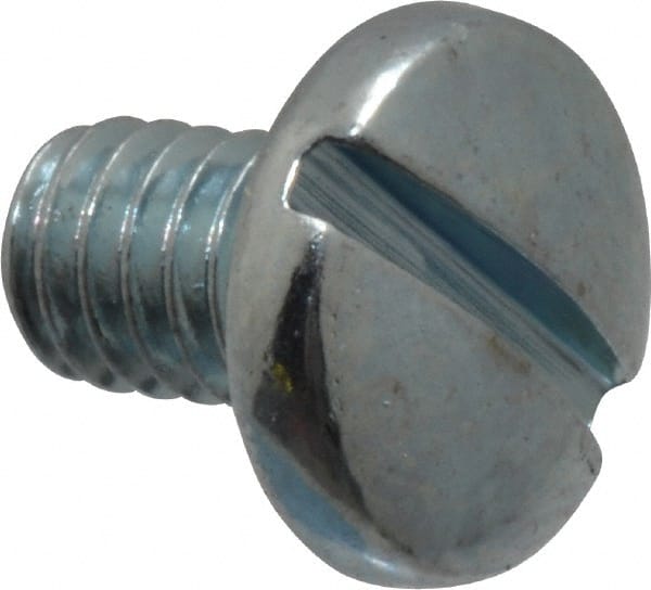 Value Collection - #8-32 UNC, 1/4" Length Under Head Slotted Drive Machine Screw - Binding Head, Grade J82 Steel, Zinc-Plated Finish, Without Washer - Exact Tooling